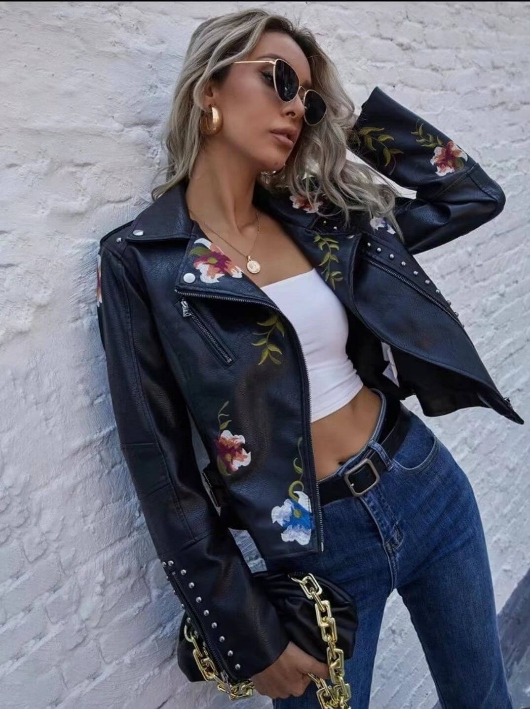 R&B | Damen Retro Blumenmuster Jacke