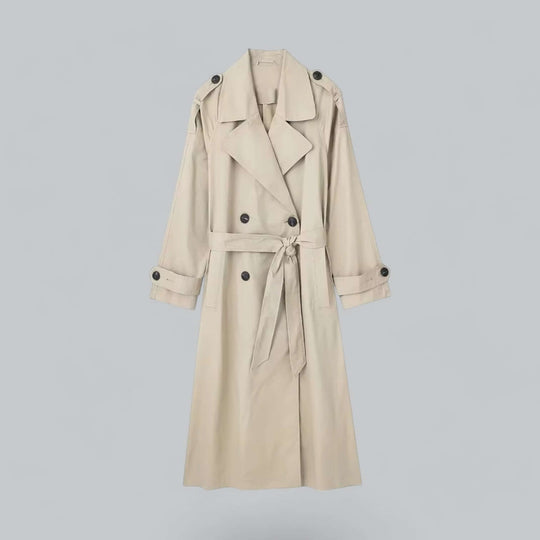 R&B | Eleganter doppelt gefütterter Damen-Trenchcoat mit Gürtel