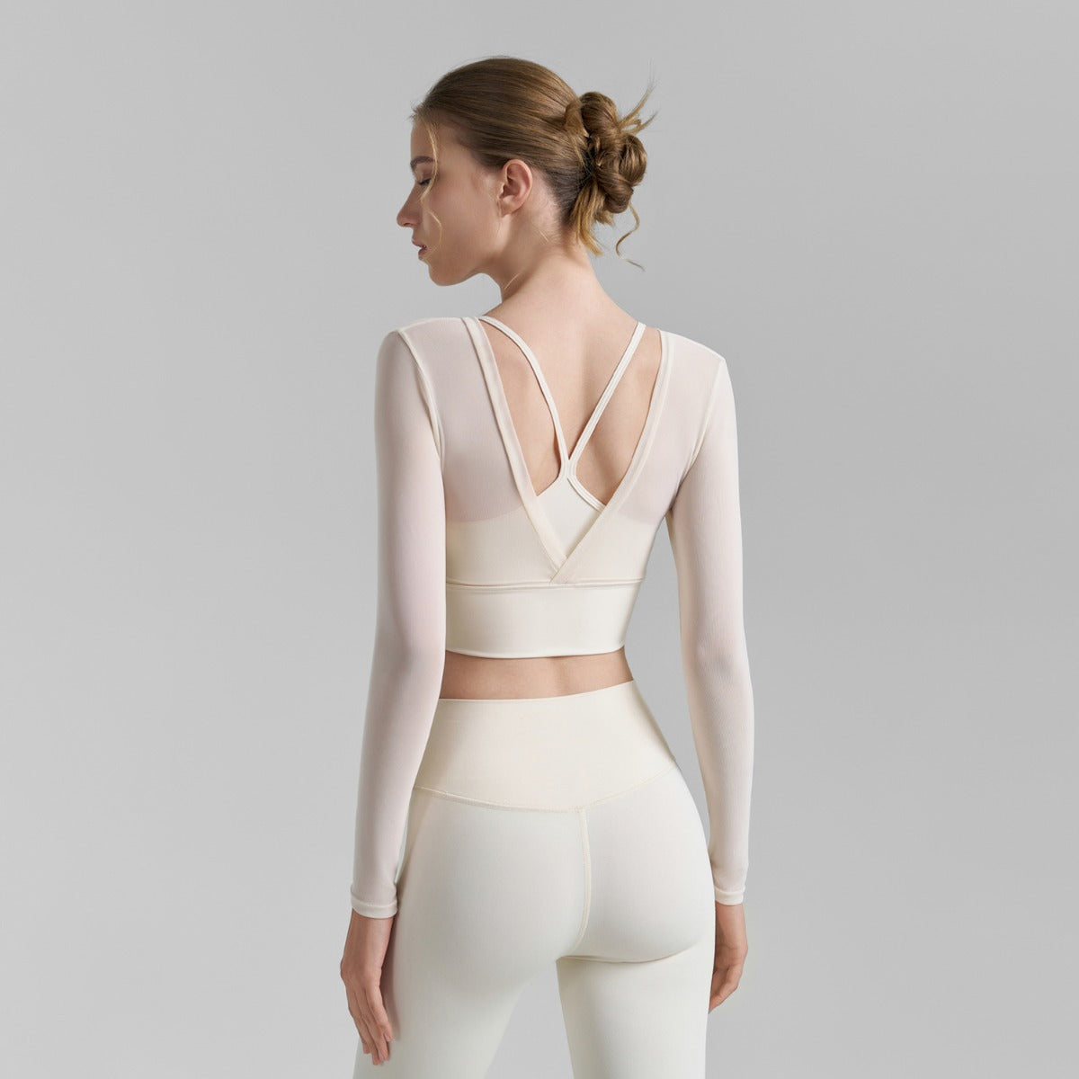 R&B | Fake zwei sexy Mesh-Yoga-Kleidung
