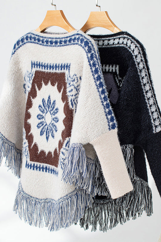 R&B | Strickpullover mit Quastenabschluss