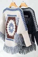R&B | Strickpullover mit Quasten-Saum