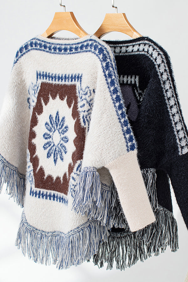 R&B | Strickpullover mit Quasten-Saum