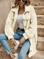 R&B | Lange Jacke Im Sherpa-stil Polyester Warm und Stilvoll