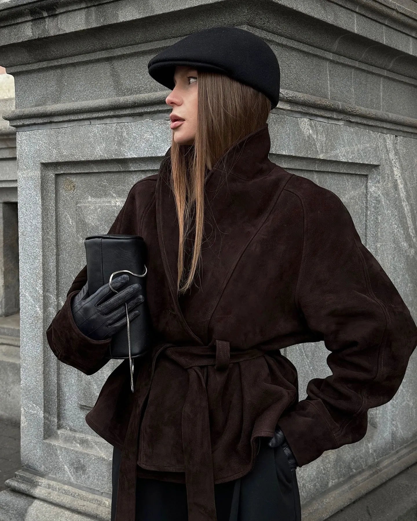 R&B | Retro Wildlederjacke mit langen Ärmeln