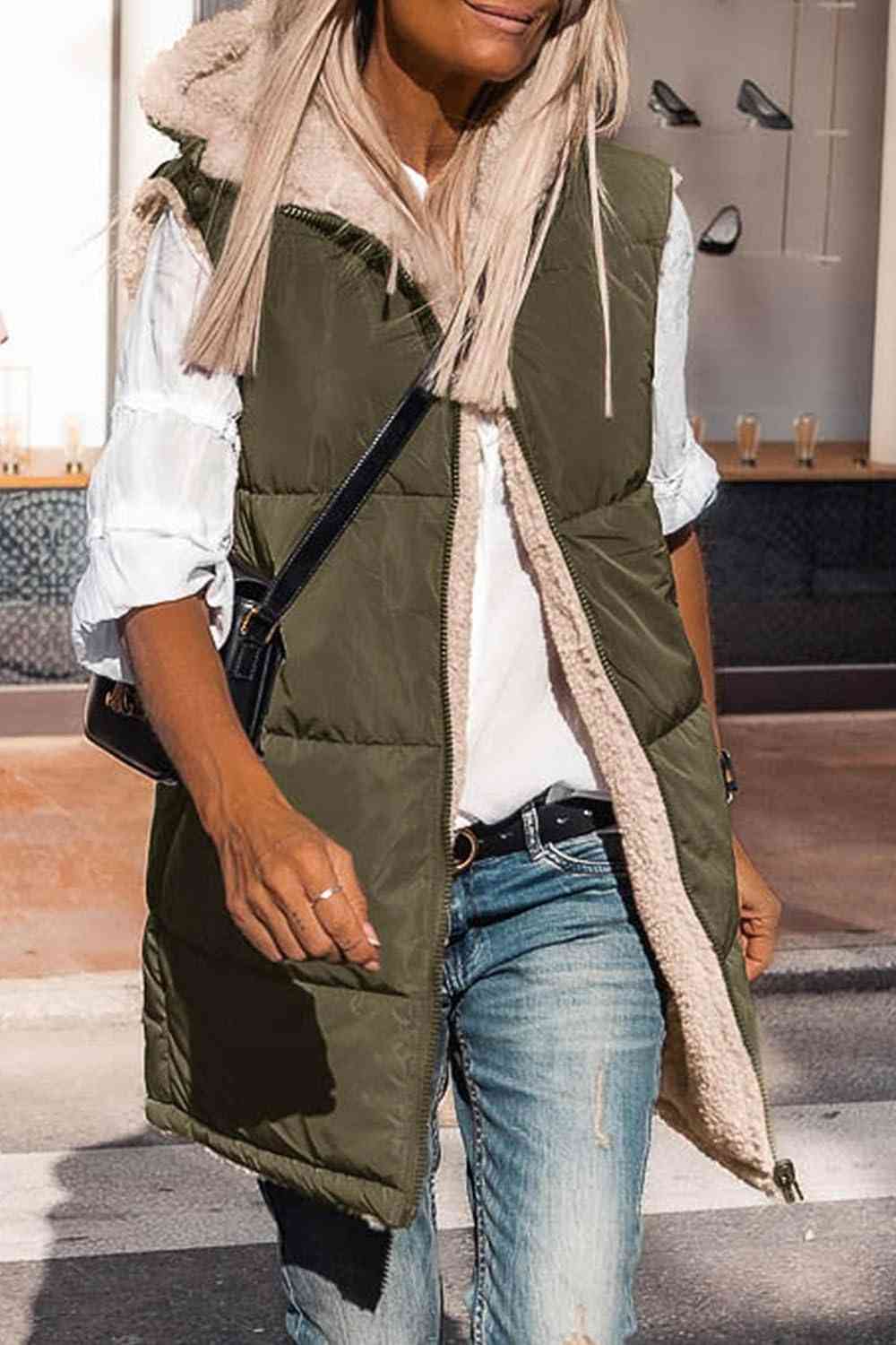 R&B | Zip-Up Longline Kapuzenweste
