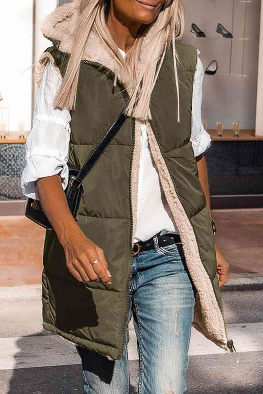 R&B | Zip-Up Longline Kapuzenweste