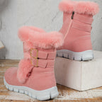 Stilvolle Winterstiefel mit Fellbesatz und Schnallen R&B R&B