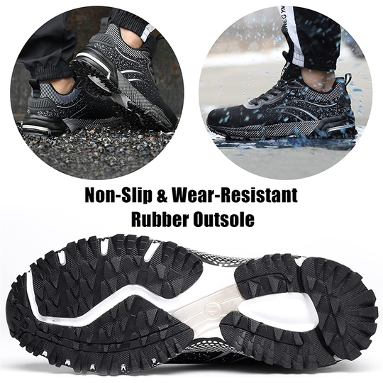 Leicht Sicherheitsschuhe Herren Damen Arbeitsschuhe Atmungsaktiv Schutzschuhe Stahlkappe Sportlich Sneaker R&B