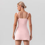 R&B | Hosenträger einfarbig Yoga Tennisrock leichtes Sportkleid