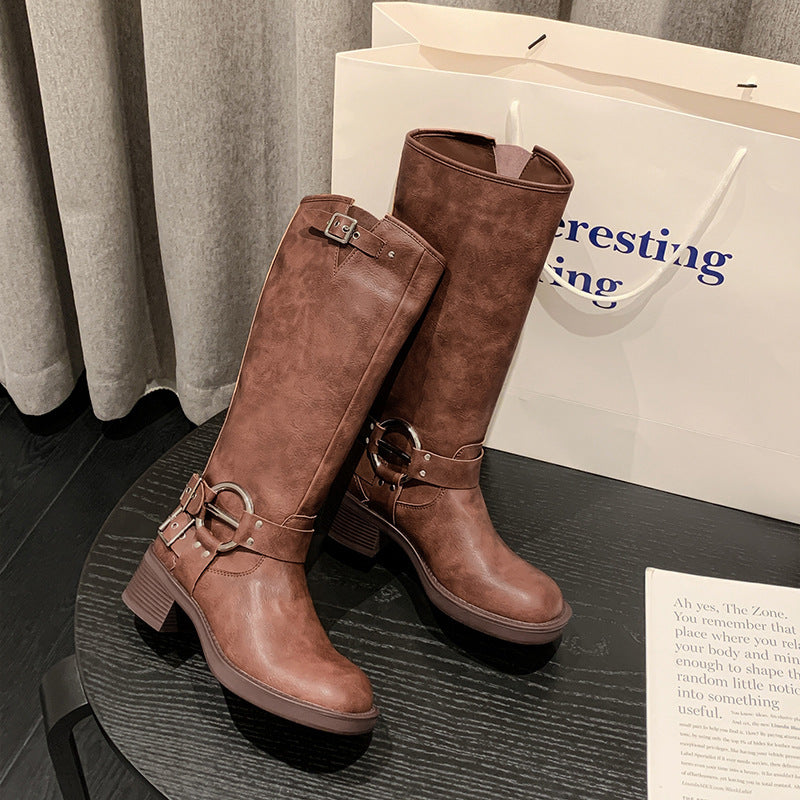 Robuste Schwarze Combat-Stiefel für Damen R&B