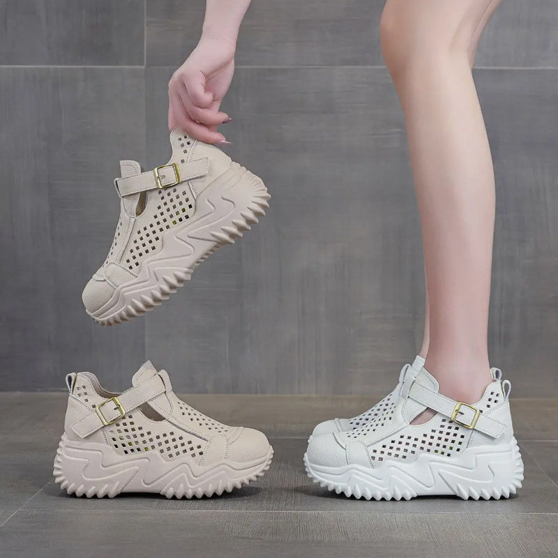 Atmungsaktive Sommer-Schuhe für Damen mit dicken Sohlen R&B R&B