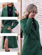 R&B | Damen Winter Wollmantel mit spitzem Revers