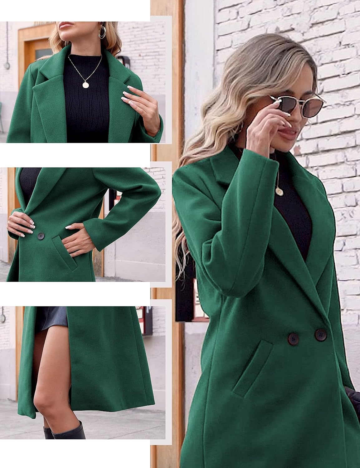 R&B | Damen Winter Wollmantel mit spitzem Revers