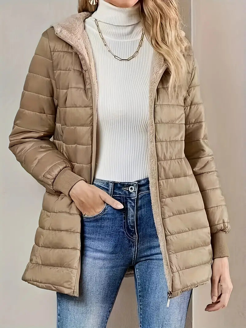 R&B | Mittellange Kapuzen Steppjacke