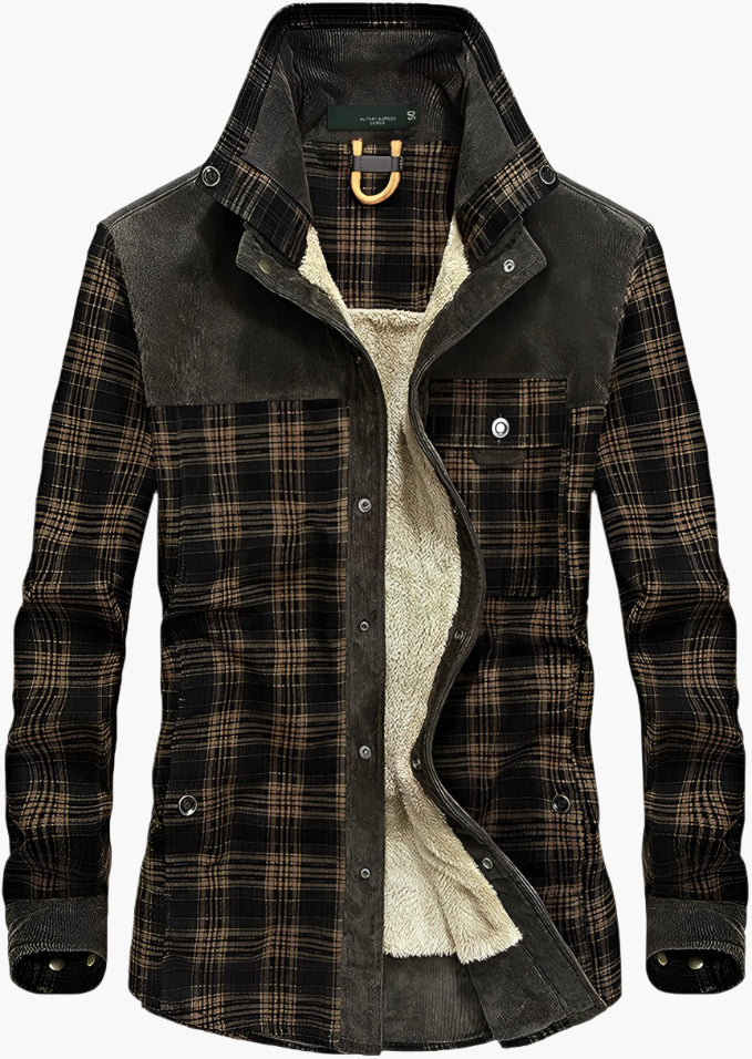 R&B | Outdoor Flanelljacke Im Holzfäller-Stil mit Fleece - Freizeit- und Arbeitsjacke