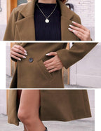R&B | Damen Winter Wollmantel mit spitzem Revers