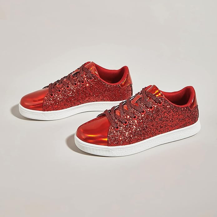 Funkelnde Schnür-Fashion-Damen-Sneaker - Xenia R&B