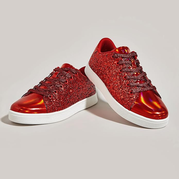 Funkelnde Schnür-Fashion-Damen-Sneaker - Xenia R&B