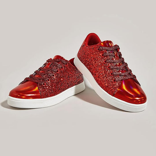 Funkelnde Schnür-Fashion-Damen-Sneaker - Xenia R&B