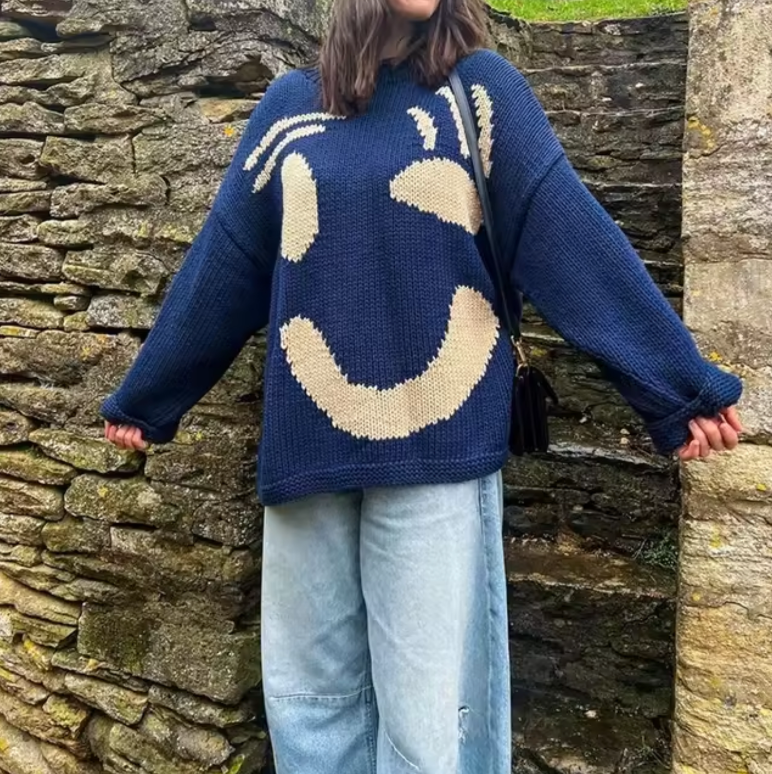 R&B | übergroßer Baumwollstrickpullover