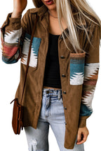 Cordjacke Mit Aztekenmuster