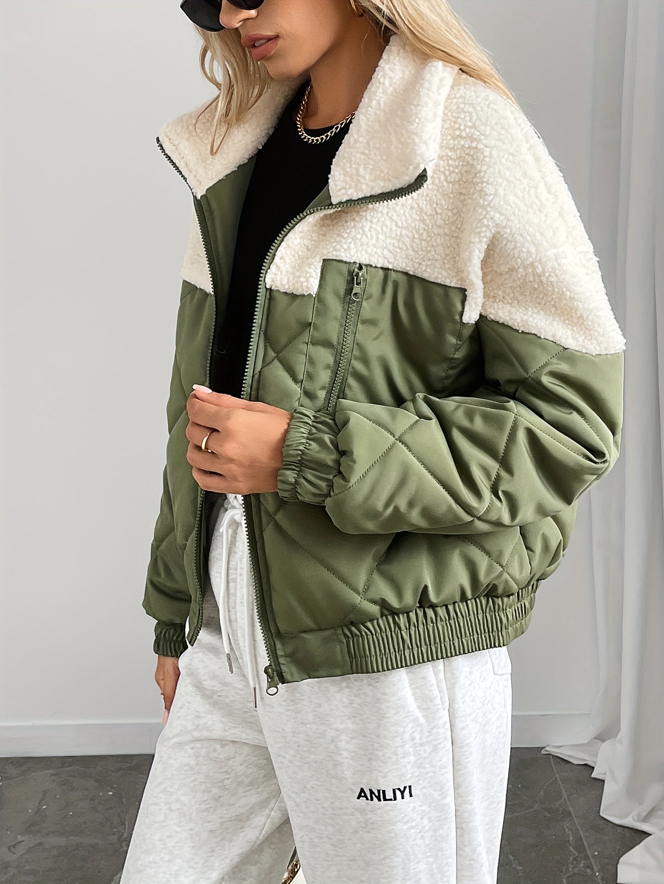 R&B | Zwischenjacke Lässiger Rundhals Lange Ärmel Herbst/winter