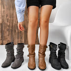R&B | Retro-Charme Schlabbernde Schnallen-Riemen Western Stiefeletten