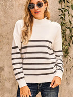 R&B | Gestreifter Rollkragenpullover