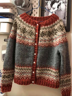 R&B | Damen Strickjacke mit Einreiherknöpfe für Herbst und Winter