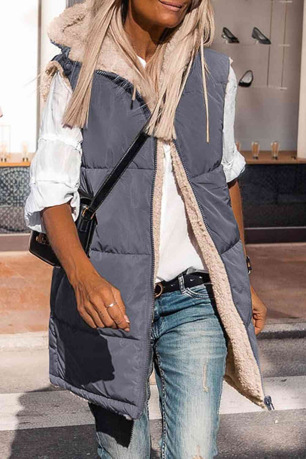 R&B | Zip-Up Longline Kapuzenweste