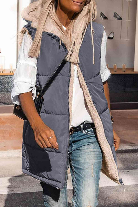 R&B | Zip-Up Longline Kapuzenweste