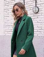 R&B | Damen Winter Wollmantel mit spitzem Revers