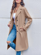 R&B | doppelte Reihe Trenchcoat für Damen - mit Gürtel in der Taille