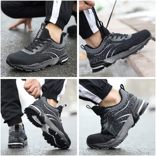 Leicht Sicherheitsschuhe Herren Damen Arbeitsschuhe Atmungsaktiv Schutzschuhe Stahlkappe Sportlich Sneaker R&B