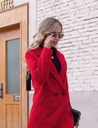 R&B | Damen Winter Wollmantel mit spitzem Revers