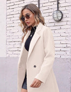 R&B | Damen Winter Wollmantel mit spitzem Revers