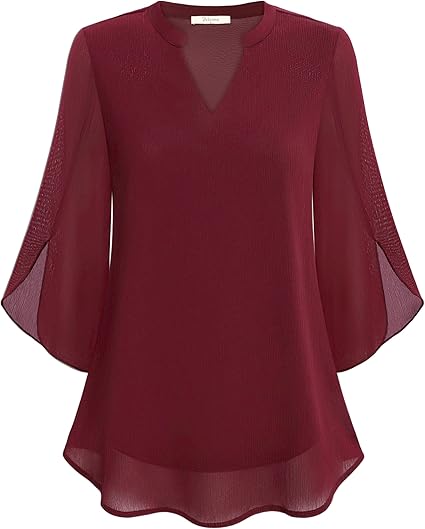 R&B | Doppelter Schichten Chiffon-Bluse