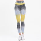 Damen Sportleggings mit hohem Bund und einzigartigem Batikmuster