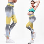 Damen Sportleggings mit hohem Bund und einzigartigem Batikmuster
