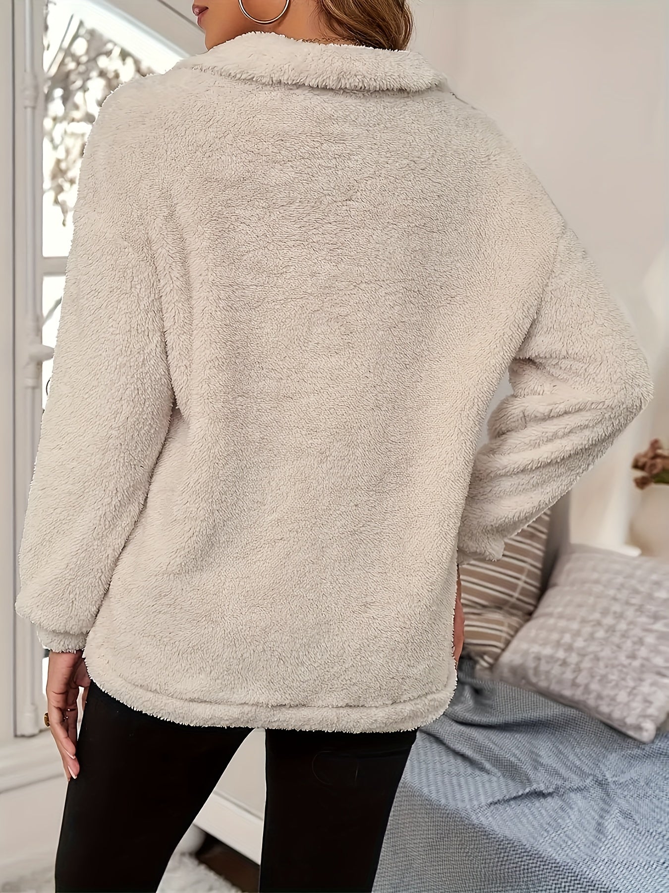 R&B | Leichtgewicht Teddy Pullover mit Reißverschluss und Tasche Polyester Warm und Praktisch