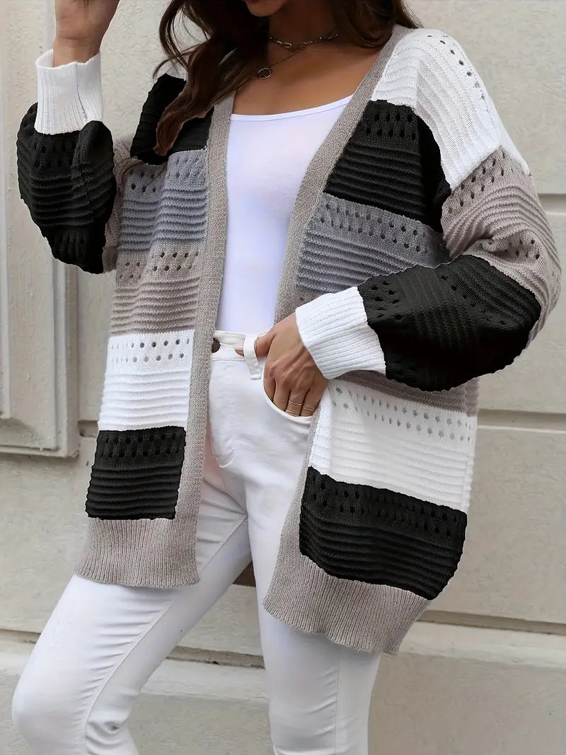R&B | Strickjacke mit Farbblockierungen