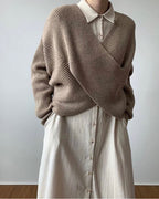 R&B | Rippstrick-cross-over-pullover Weich und Elegant Moderne Passform