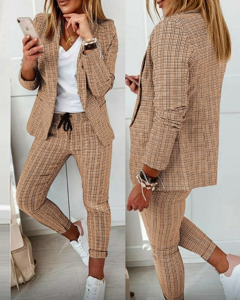 R&B | Anzug-Set Moderner Zweiteiler mit Weiter Hose Taillierter Blazerjacke