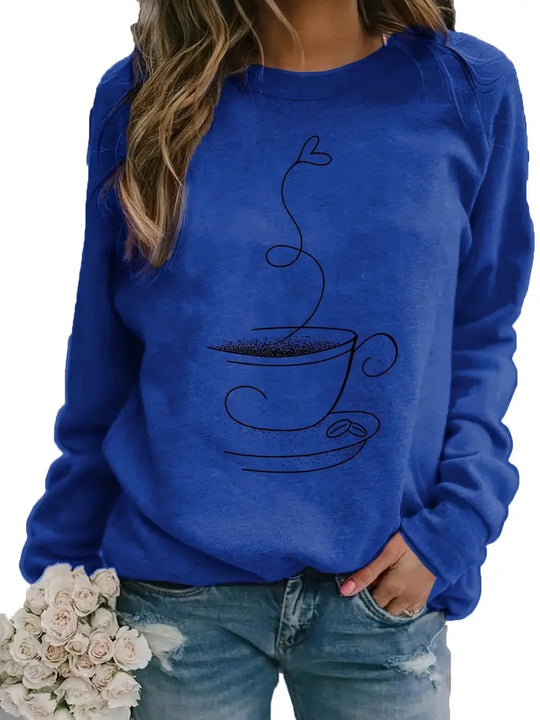 R&B | Gemütliches Kaffee Grafisch Sweatshirt