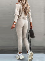 R&B | Off Shoulder Damen Pullover Satz mit Leggings