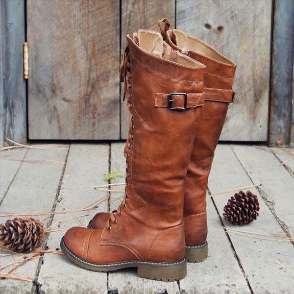 Knöchelhohe Leder-Stiefel für Frauen mit Schnürung und orthopädischem Komfort – Soraya R&B