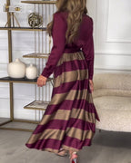 R&B | Kleid mit Streifenmuster und Reversriemen