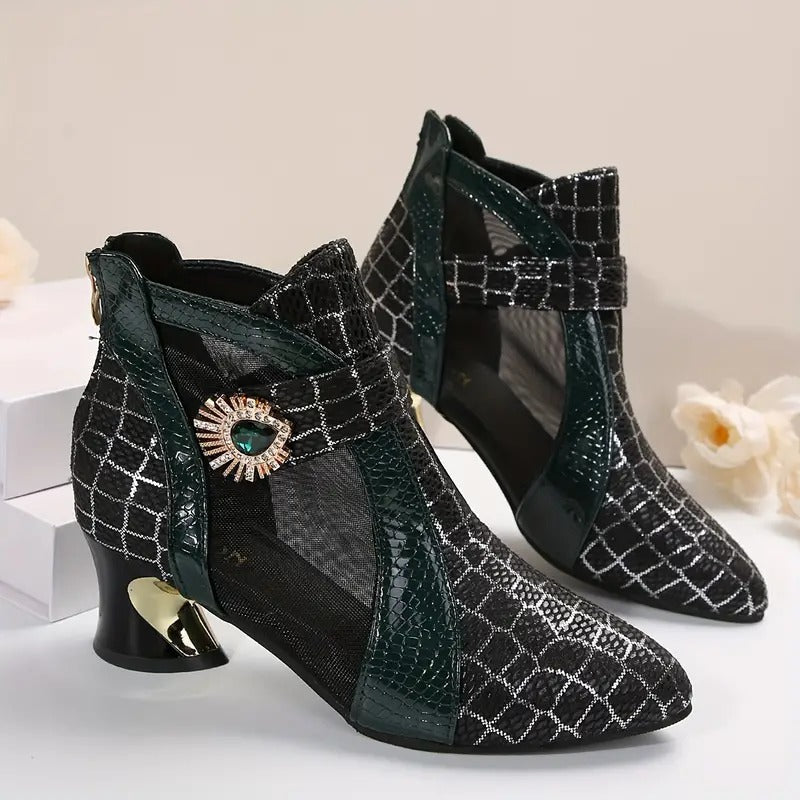 modische Damen-Schuhe, luftiges Mesh mit Kristallverzierung. Heidi Mode Heidi Mode