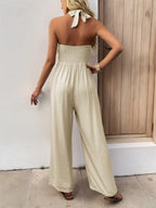 R&B | Einfarbiger Overall mit weitem Bein