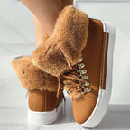 Warme Plüsch Plattform Stiefeletten R&B